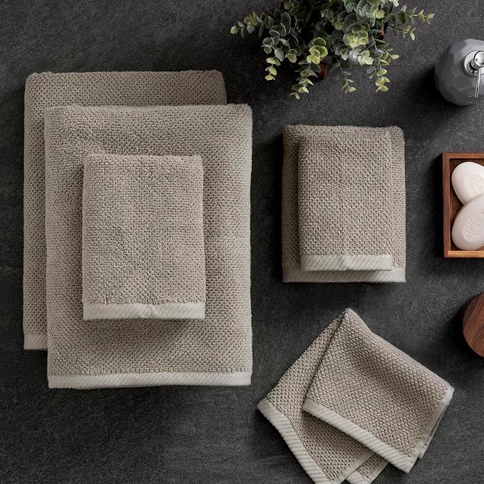 Welhome Franklin 100% Cotton Popcorn Textured Towel Set - Image 3