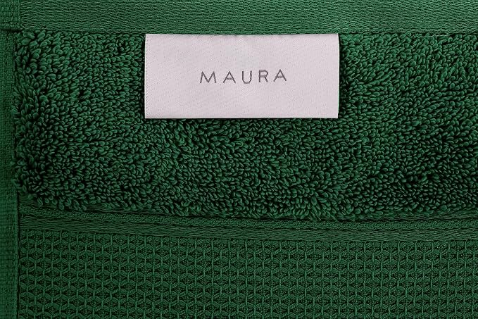 MAURA Hunter Green Hand Towels for Bathroom. Luxury Turkish Cotton Bath Hand - Image 7