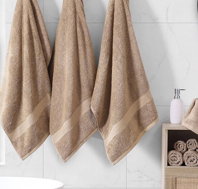 LANE LINEN 100% Mercerized Cotton Bathroom Towel Set - Image 5