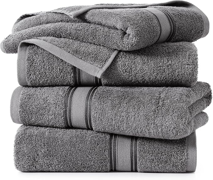 LANE LINEN 100% Cotton Bath Towels 4 Pack - Image 2