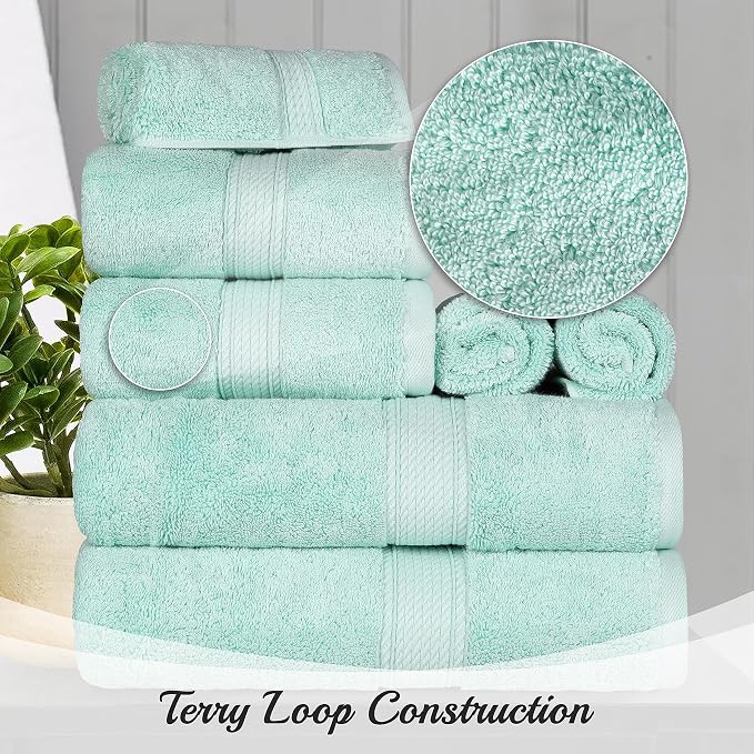 BNM Egyptian Cotton Heavyweight Towels, 800 GSM, Face/ Washcloths, Hand Towels - Image 3