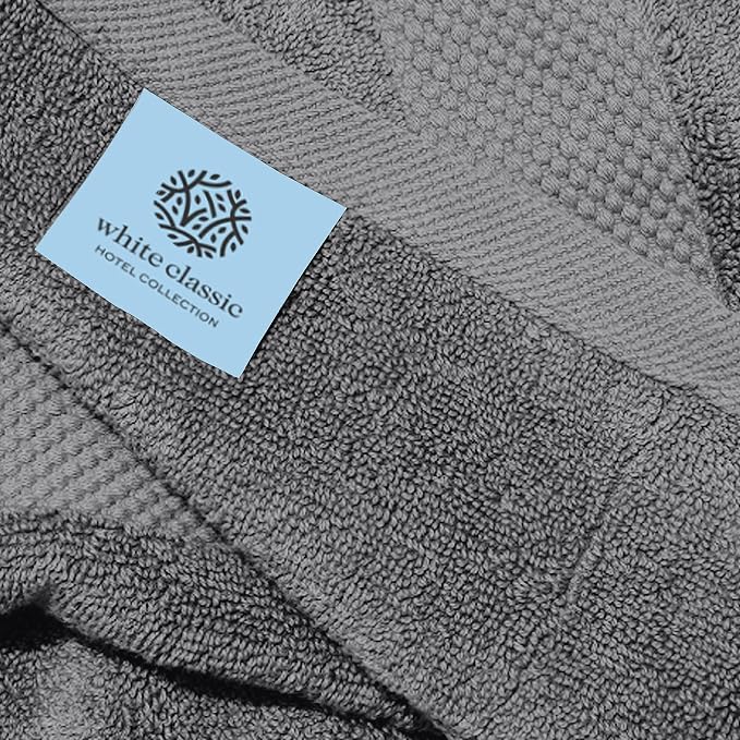 White Classic Luxury Light Gray Hand Towels - Image 3