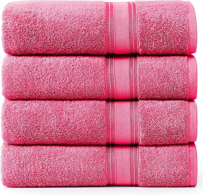 LANE LINEN 100% Cotton Large Bath Towels Set of 4 by LaneLinen