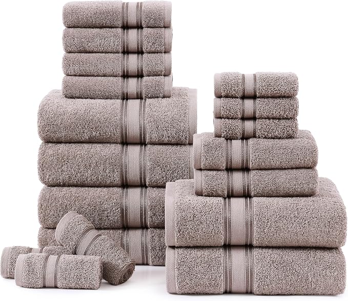 LANE LINEN Luxury 100% Cotton Towels Set 18 – Zero Twist, 6 Bath Towels by LaneLinen