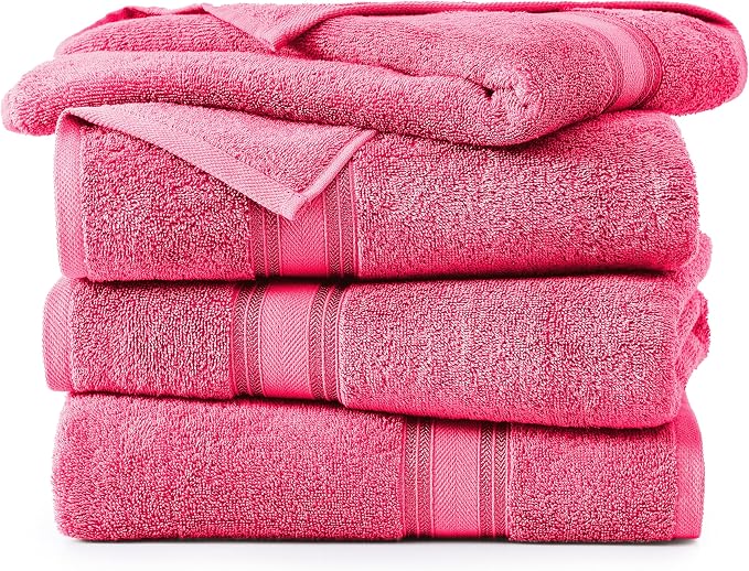 LANE LINEN 100% Cotton Large Bath Towels Set of 4 - Image 2