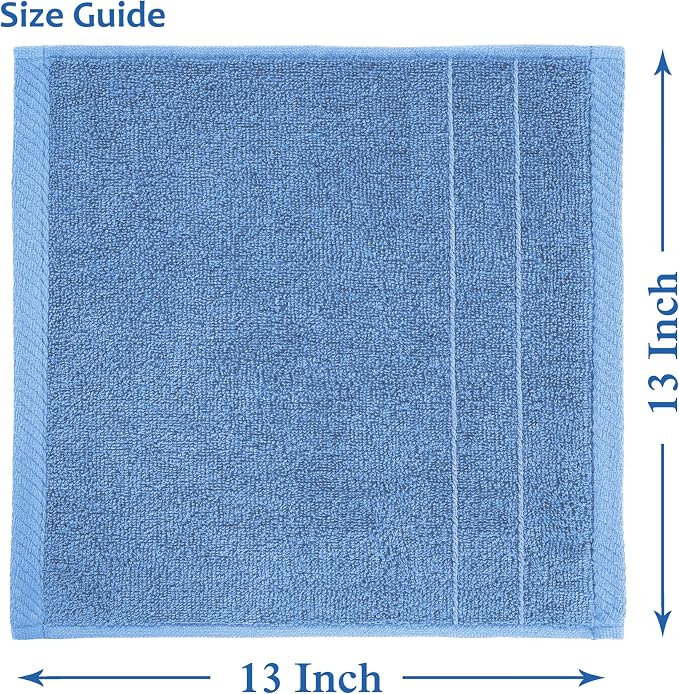 Casa Platino 100% Cotton Wash Cloths 6 Pack - Image 3