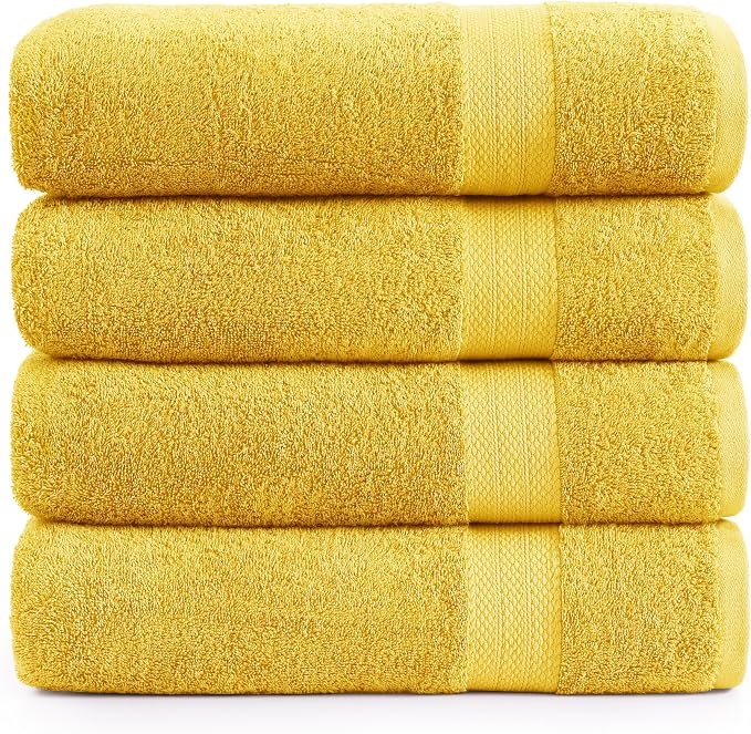 LANE LINEN 100% Luxury Cotton Bath Sheets 4 Pack by LaneLinen