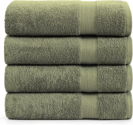 LANE LINEN 100% Mercerized Cotton Bath Sheet Set of 4 by LaneLinen