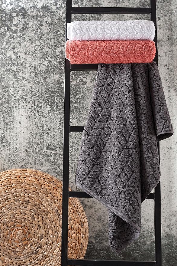 Turkish Cotton Ultra-Soft Plush Absorbent Quick Dry Bathroom Towel Set - Image 8