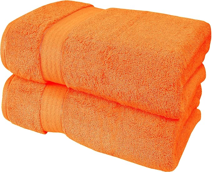 GLAMBURG 700 GSM Premium Cotton 2-Pack Oversized Extra Large Bath Sheet Set by GLAMBURG