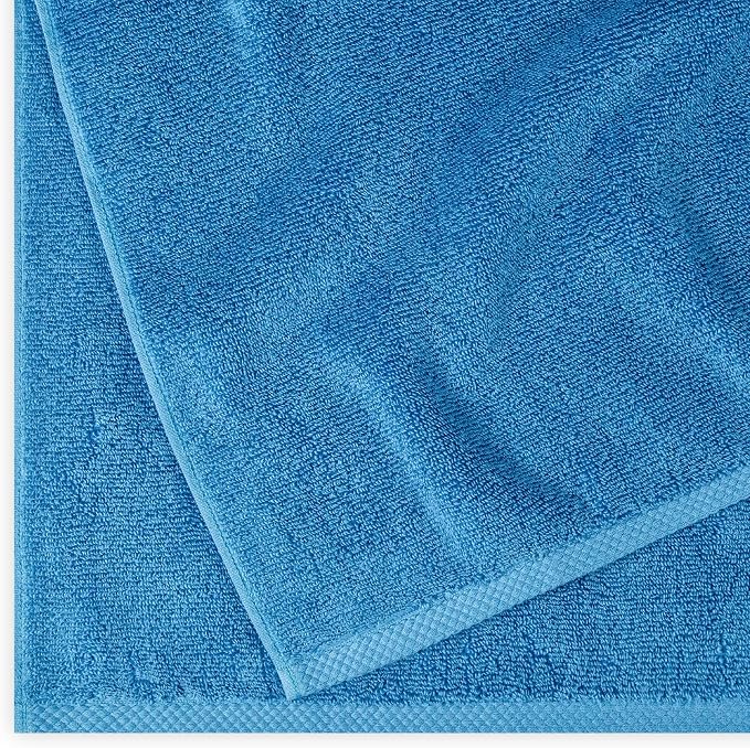 Amazon Basics 2 Piece Quick-Dry Oversize Bath Towel, 100% Cotton, Lake Blue - Image 3