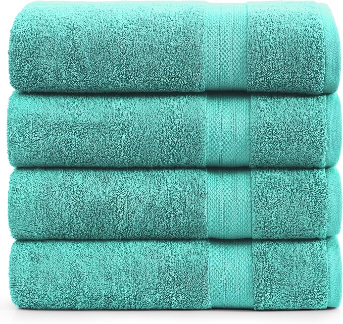 LANE LINEN 100% Cotton Premium Bath Sheets Set of 4 by LaneLinen