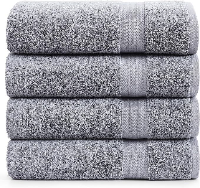 LANE LINEN 100% Pure Cotton Bath Sheets Set of 4 by LaneLinen