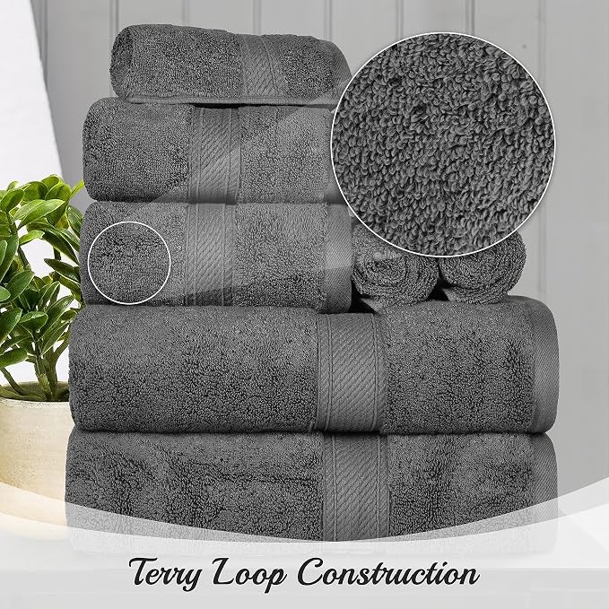 BNM Egyptian Cotton Heavyweight Towels, 800 GSM, Face/ Washcloths, Hand Towels - Image 3
